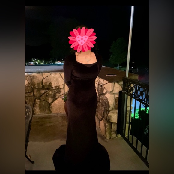 Mermaid Sweetheart Velvet Black Evening Dress - Picture 2 of 4
